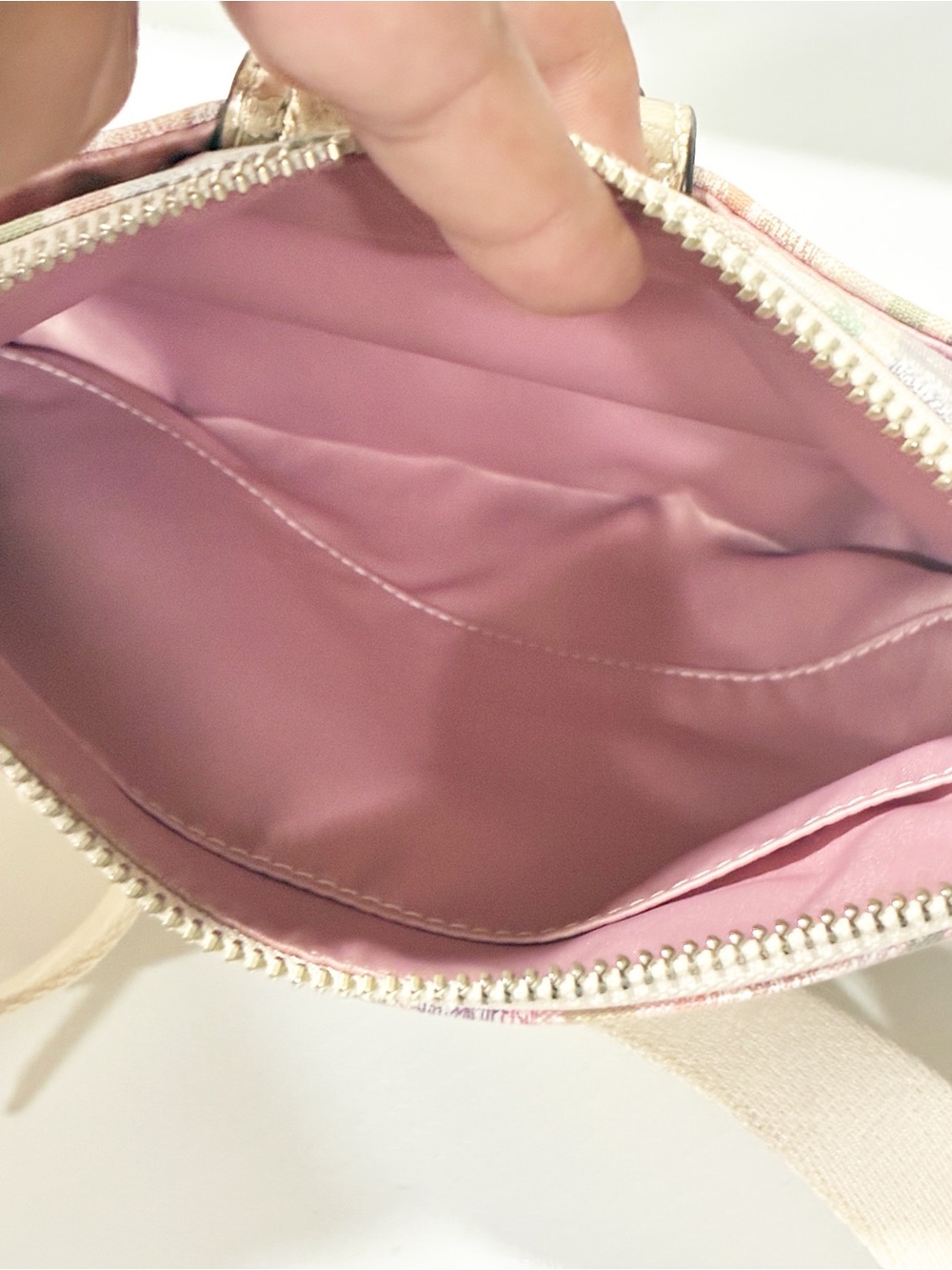 Coach Poppy Sequined Pink Madras Plaid Signature Crossbody Shoulder Bag - Picture 4 of 6